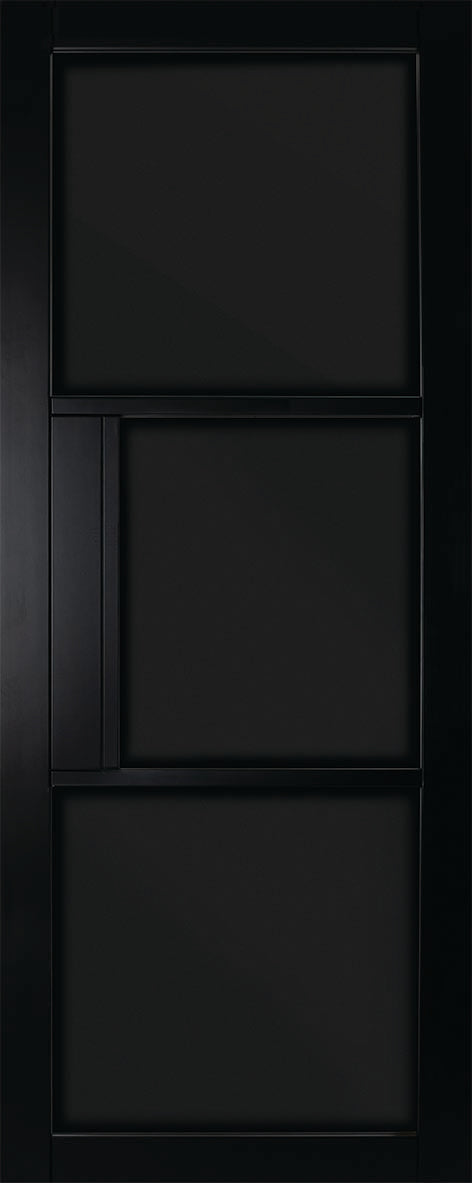 Doras Berkeley Black 3 Panel Door - Solid