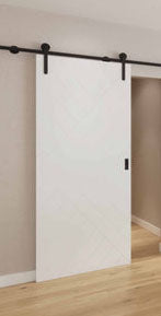 Seadec 45mm Chevron Deluxe Primed Barn Door White Primed
