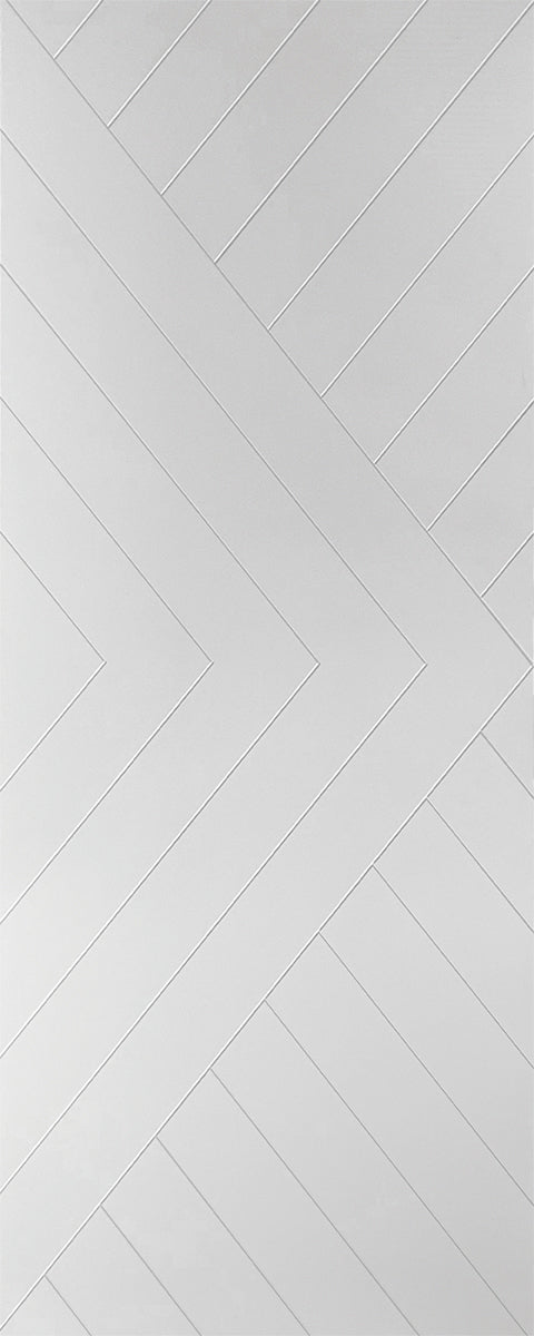 Seadec 45mm Chevron Deluxe Primed Barn Door White Primed