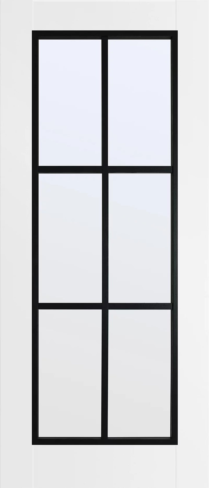 6 Lite Luxury Laminate White Door - Clear/Frosted Glass
