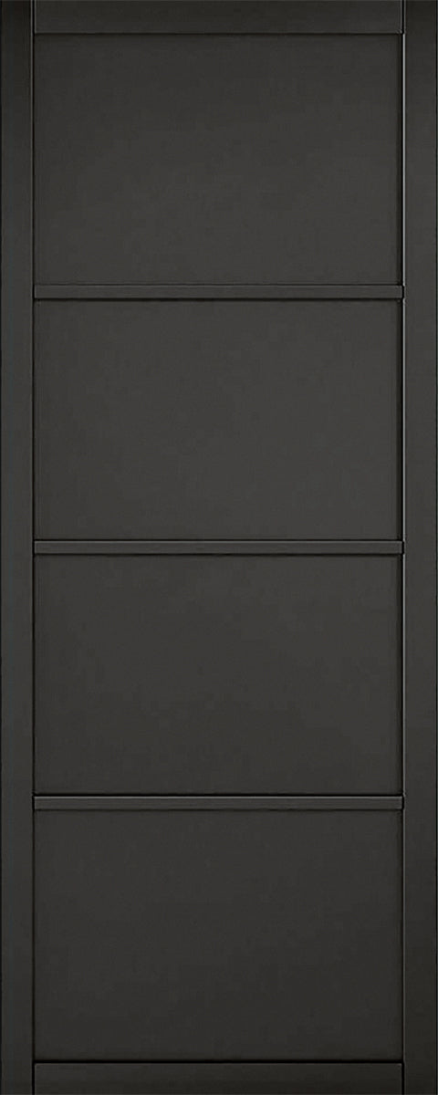 44mm 4-Panel Merrion Crittall Black Door - Solid