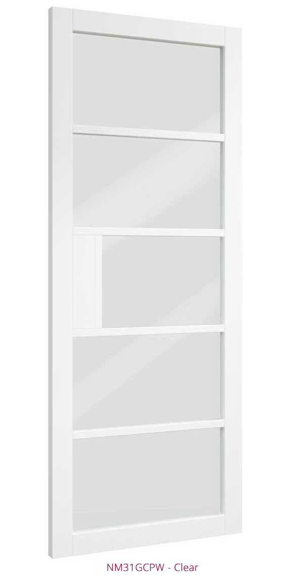 Deanta Crittall NM31G White Door - Glass Clear/Reeded