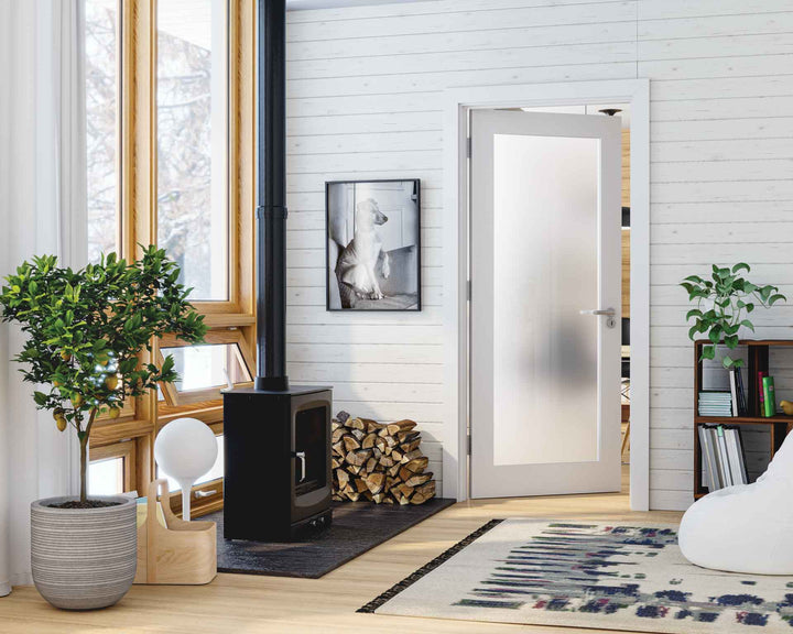 Deanta NM6 Premier White Door - Clear/Frosted Glass