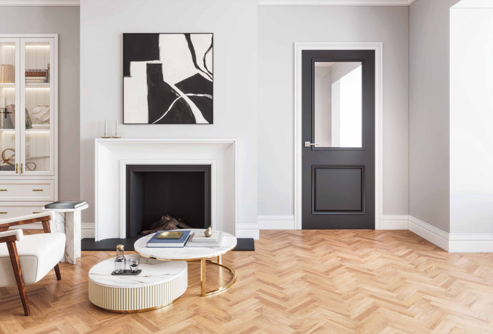 44mm 2P Pembroke Glazed Black Door