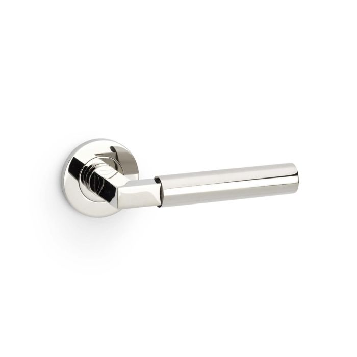 Hurricane Plain Lever on Rose (A/W) Pair - PVD Polished Nickel  (PN)