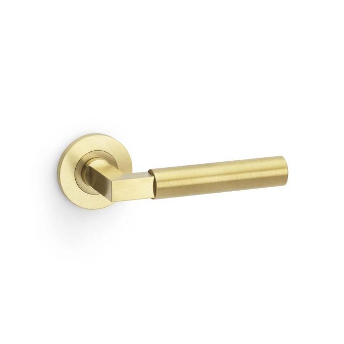 Hurricane Plain Lever on Rose (A/W) Pair - PVD Satin Brass (SB)