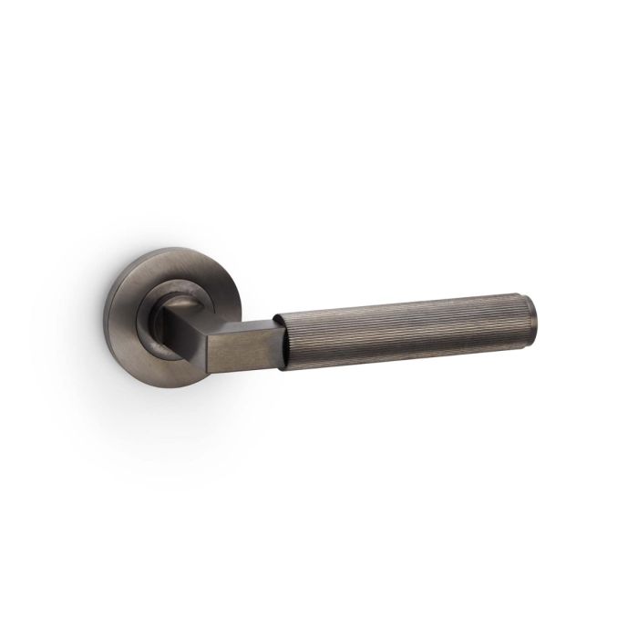 Hurricane Reeded Lever on Rose (A/W) Pair - PVD Dark Bronze (DB)