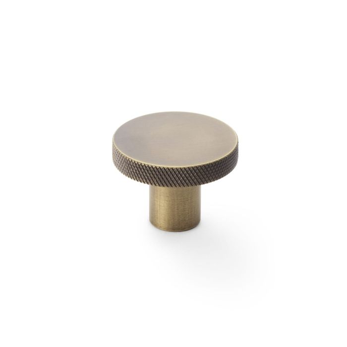 Knurled Circular Knob -A&W(Hanover) - Antique Brass