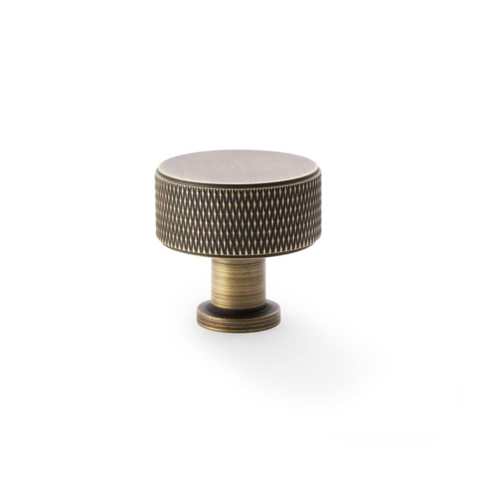 Knurled Radio Knob -A&W(Lucia)- Antique Brass