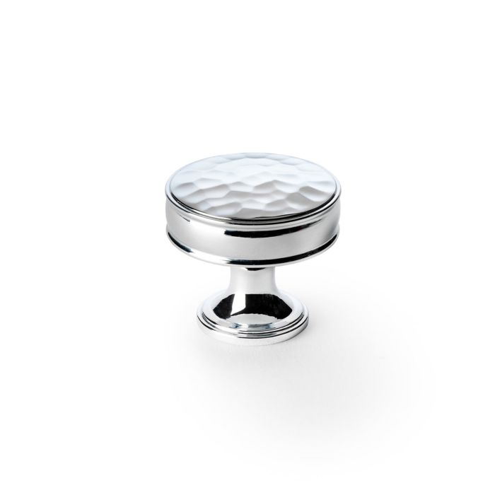 Hammered Cupboard Knob -A&W(Lynd)- Polished Chrome