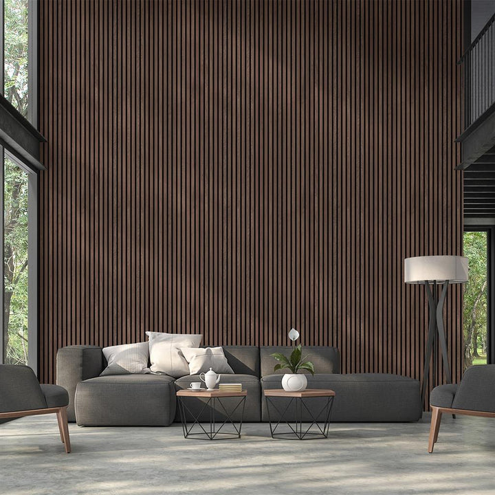 FT Unika Acoustic Panel (2.44m x 605mm x 22mm) - Smoked Oak