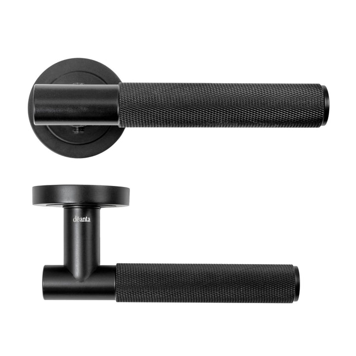 Oslo Lever on Rose Door Handle - Matt Black