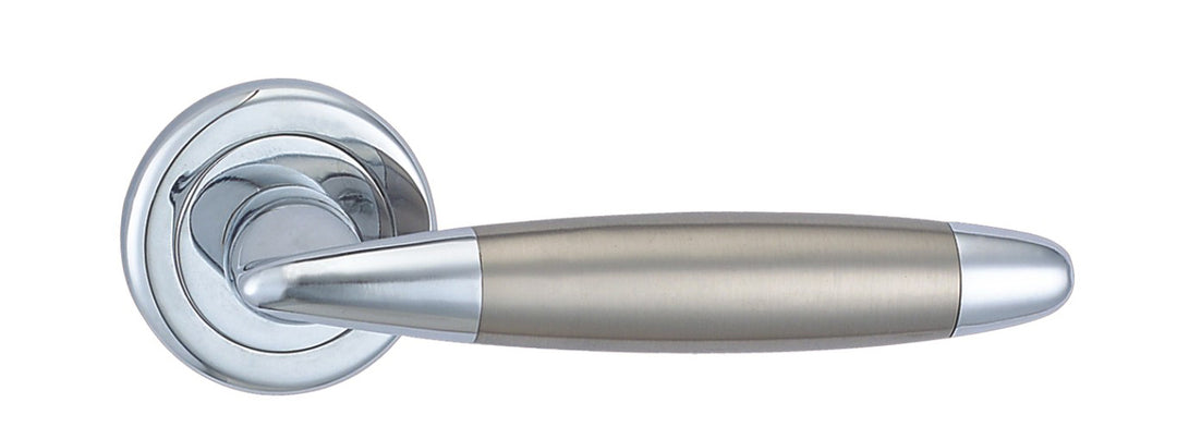 Senelli Lido 744 Lever on Rose Door Handle - 2 tone PC&SN