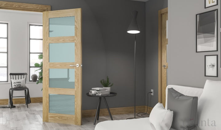 Deanta HP1G Oak Door - - Glass