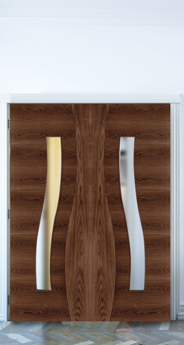 Deanta HP24G Walnut Door - Clear Glass