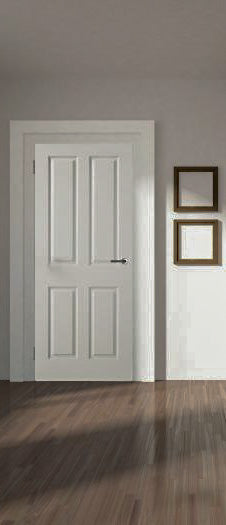 HH Shannen Primed 4 Panel Smooth Door  - FD30 Solid