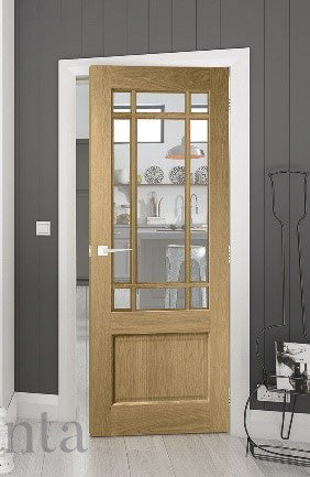 Deanta NM9BV Oak Door - Bevelled Glass