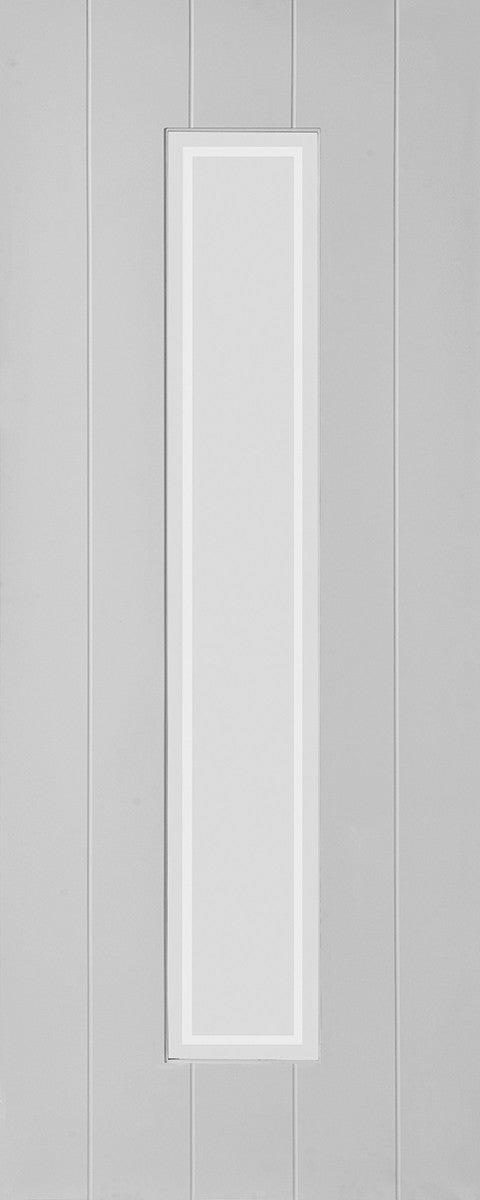 Seadec 42mm Somerset  Glazed White Primed Door - Printed Frosted Glass