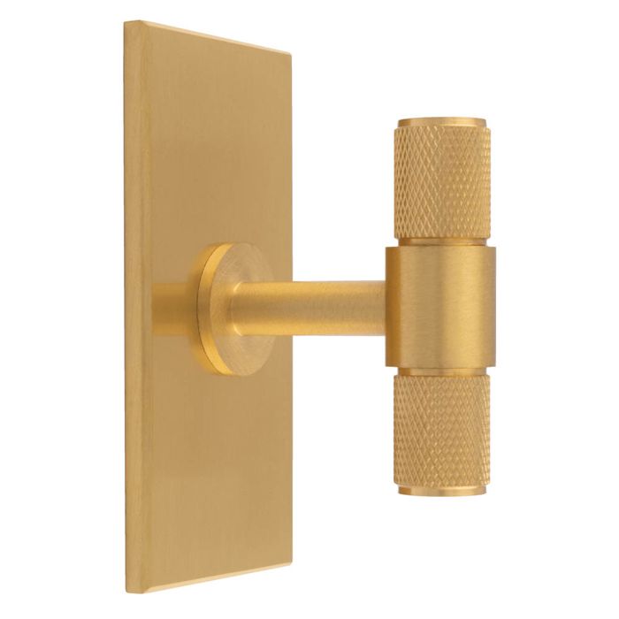 Knurled T-Bar Knob -CB- Satin Brass