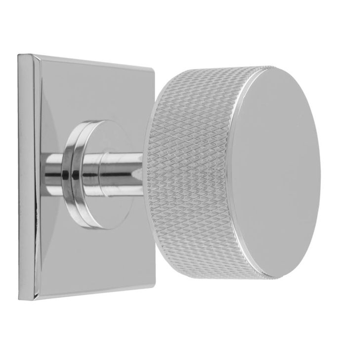 Knurled Radio Knob -CB- Polished Chrome