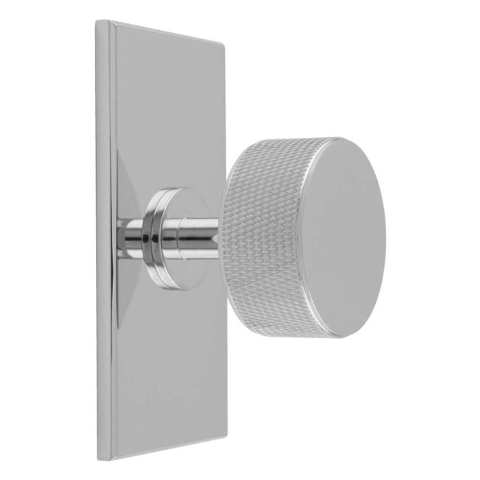 Knurled Radio Knob -CB- Polished Chrome