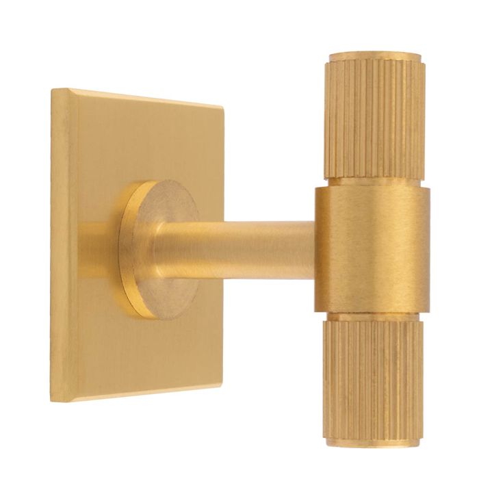 Lined T-Bar Knob -CB- Satin Brass