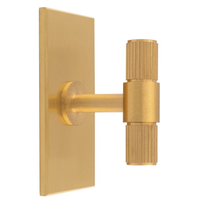 Lined T-Bar Knob -CB- Satin Brass
