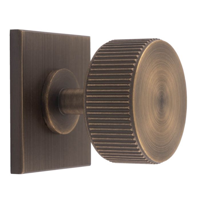 Lined Radio Knob -CB- Antique Brass
