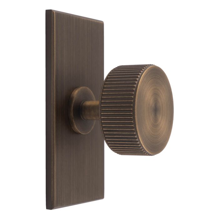 Lined Radio Knob -CB- Antique Brass