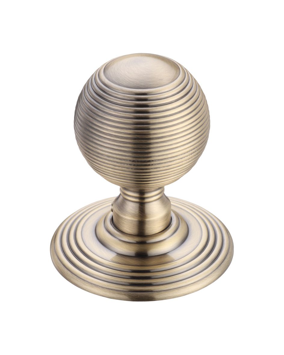 Ringed Mortice Knob 50mm Rose dia. - Florentine Bronze