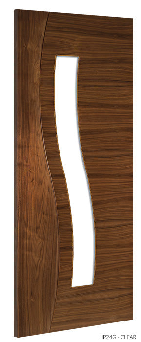 Deanta HP24G Walnut Door - Clear Glass