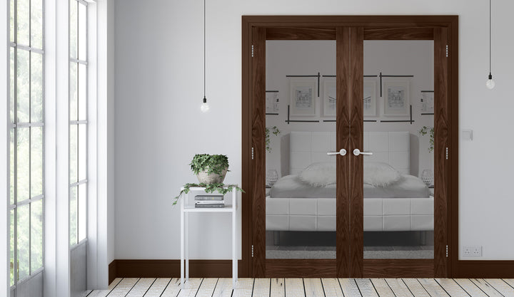 Deanta NM6G Walnut Door -  Glass