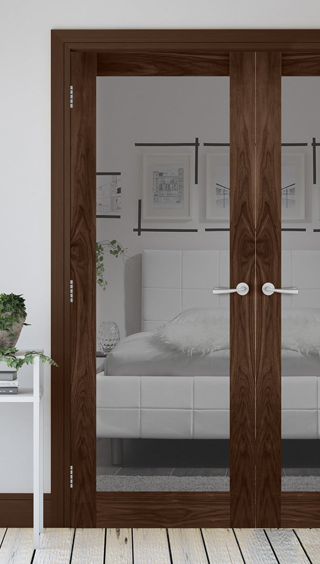 Deanta NM6G Walnut Door -  Glass