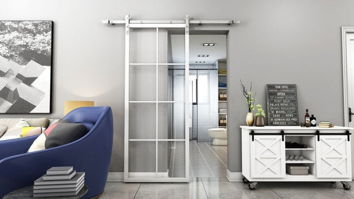 Rustic 100 Sliding Door Track - Stainless Steel- 100kg Doors