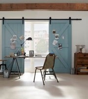 Rustic 100 Sliding Door Track - Black- 100kg Doors