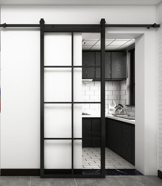 Rustic 100 Sliding Door Track - Black- 100kg Doors