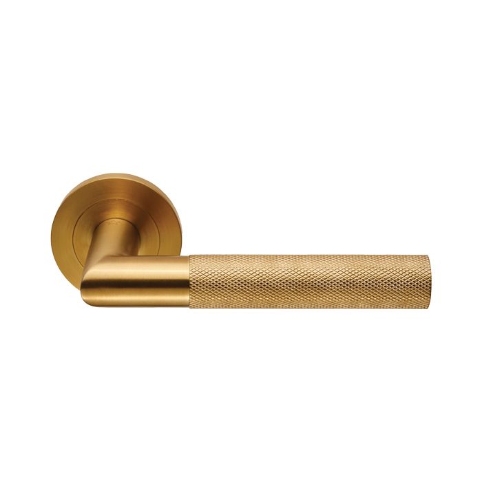 Steelworx Crown Knurled Lever (CB) - PVD Satin Brass (SB)