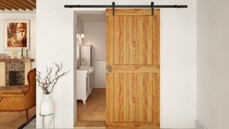 Rustic 100 Sliding Door Track - Black- 100kg Doors
