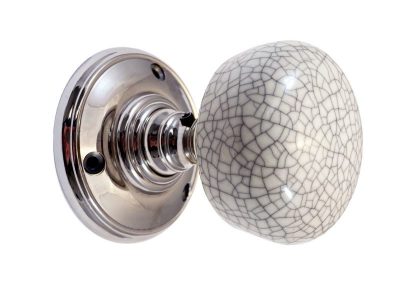 Portroe Ceramic Door Knob - Polished Chrome
