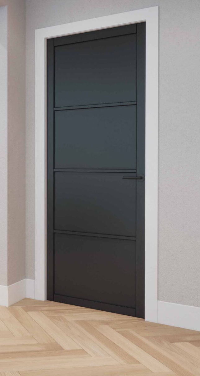 44mm 4-Panel Merrion Crittall Black Door - Solid