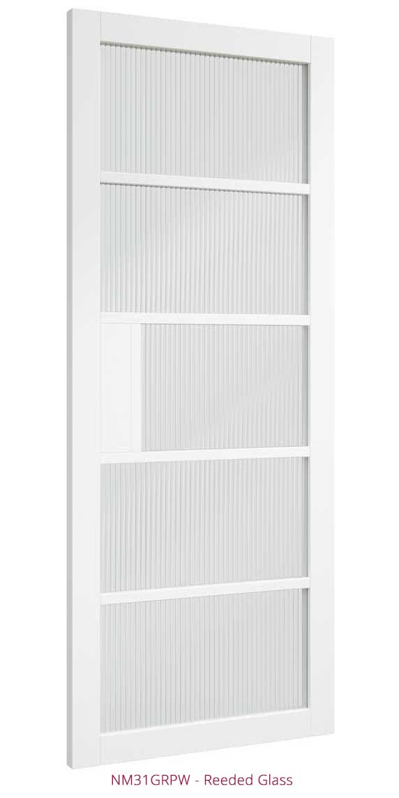 Deanta Crittall NM31G White Door - Glass Clear/Reeded