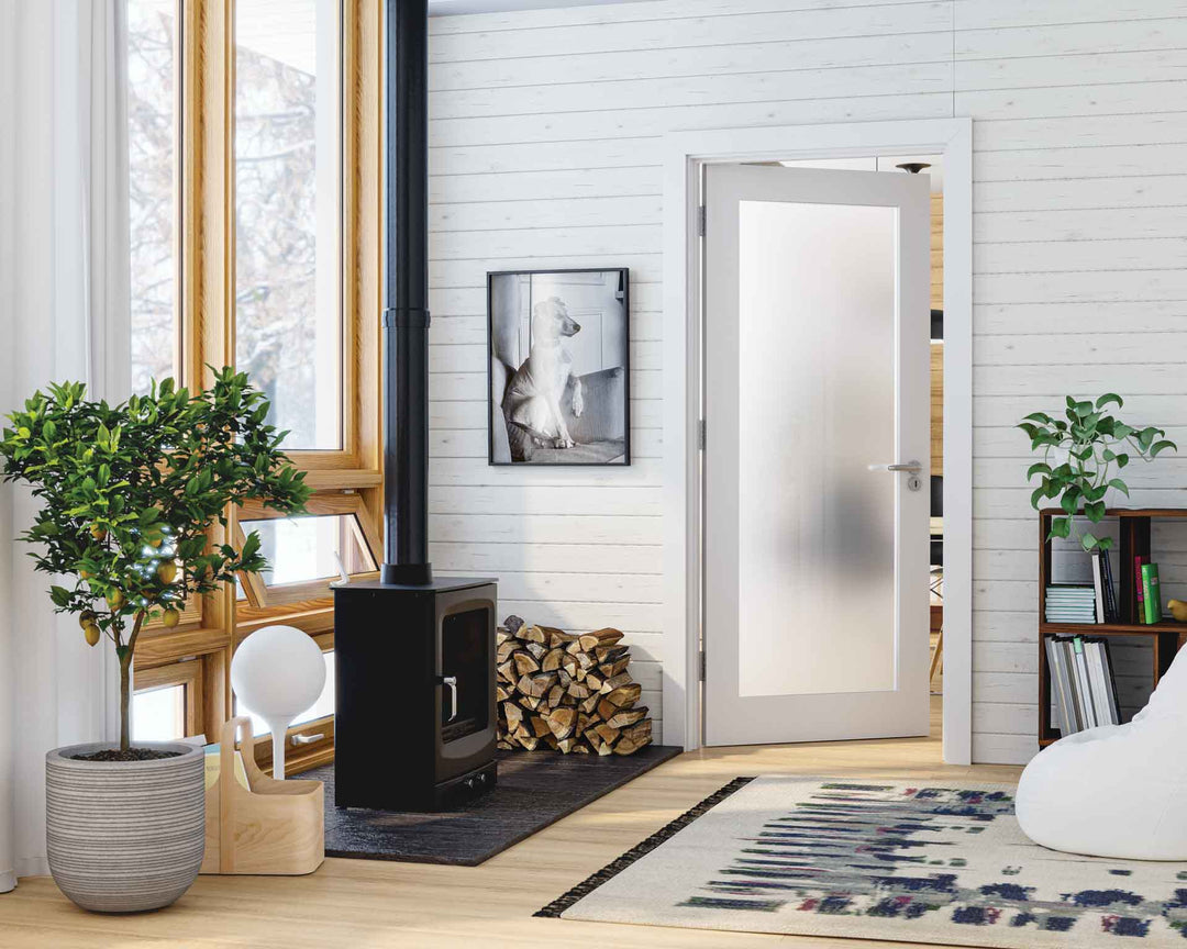 Deanta NM6 Premier White Door - Clear/Frosted Glass