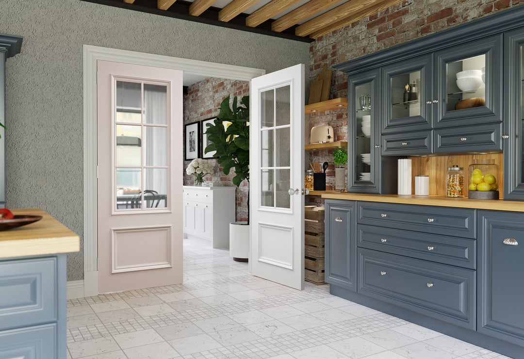 Deanta WR2G6L White Primed Door - 6 Panel Glass