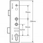 LOCKMASTER Lever Operated Latch & Deadbolt Twin Spindle Gearbox for Multipoint Lock _GEARBOX ONLY - 92/62mm Centres- 35/45mm Backset- New