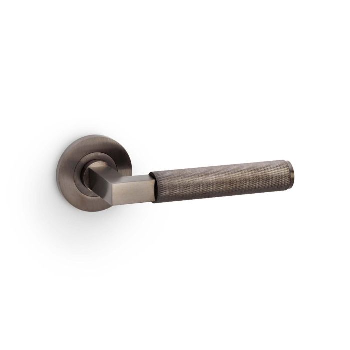 Hurricane Knurled Lever on Rose (A/W) Pair - PVD Dark Bronze (DB)