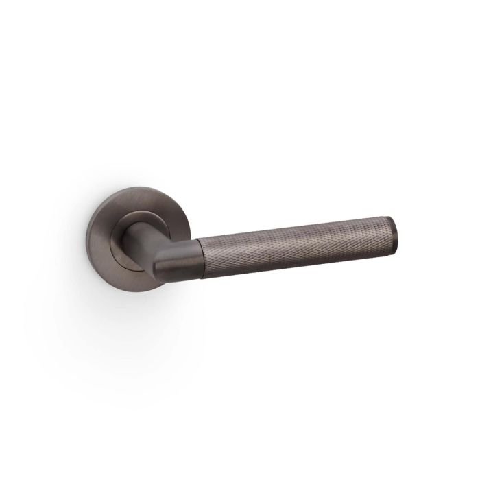 Harrier Knurled Lever on Rose (A/W) Pair - PVD Dark Bronze (DB)