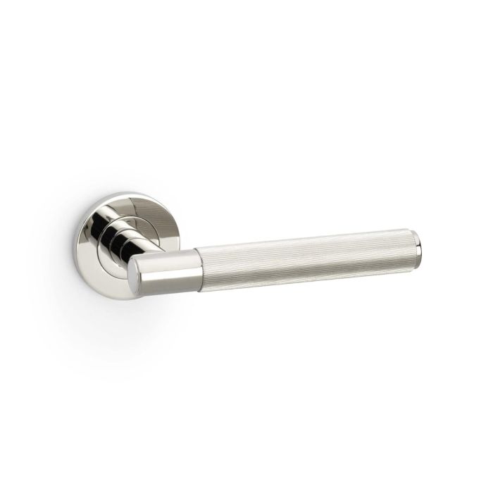 Spitfire Reeded Lever on Rose (A/W) Pair - PVD Polished Nickel  (PN)