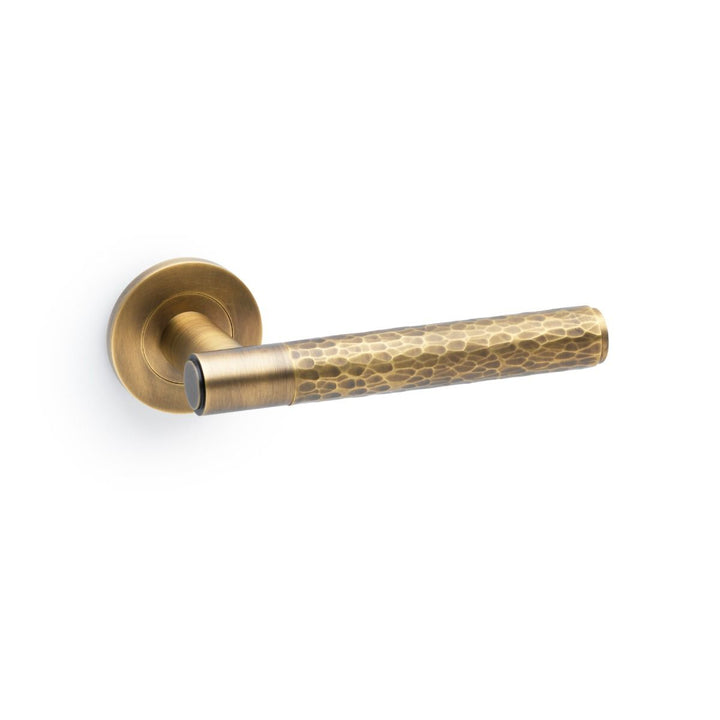 Spitfire Hammered Lever on Rose (A/W) Pair - Italian Brass (IB)