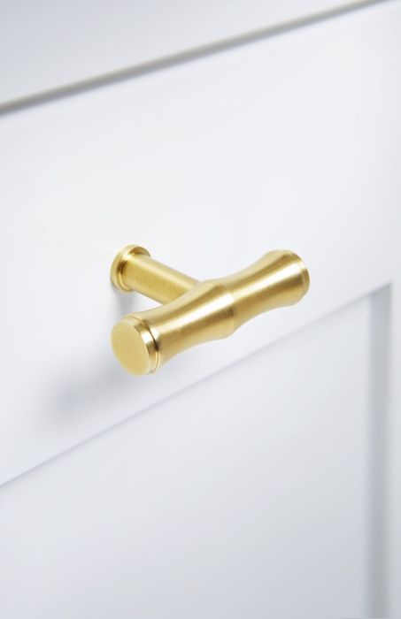 Bamboo T-bar Knob -A&W(Crispin)- Satin Brass PVD