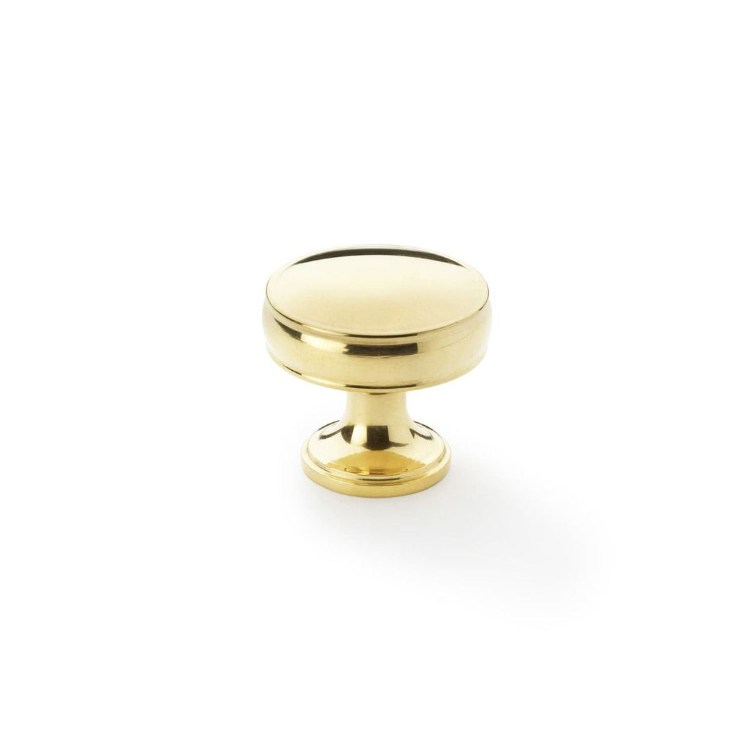 2 Ringed Disk Knob -A&W(Lynd) - Unlacquered Brass